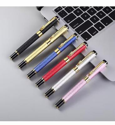 Business Kovové Barvy Podpisová Pera Styl Čínského Draka High-end Elegantní Módní Matné Psací Školní Dárky Pero Papírnictví