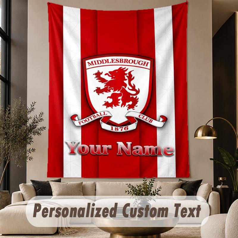 Custom Text Tapestry Middlesbrough FC Print Wall Tapestry Indoor Living Room Wall Decor