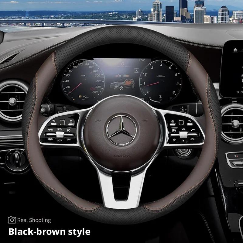 Leather Car Steering Wheel Cover for