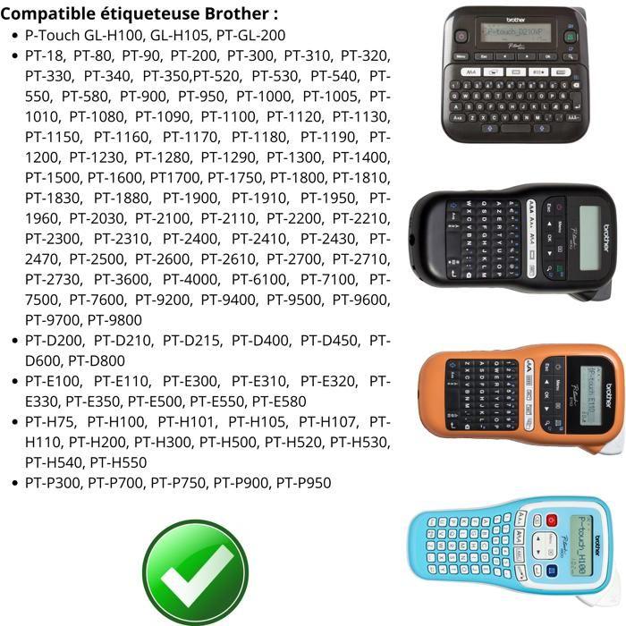 Set de 6 Etichete - Phonillico® - Compatibil Brother P-touch - 12mm x 8m - Culori variate - Reîncărcare TZe-231
