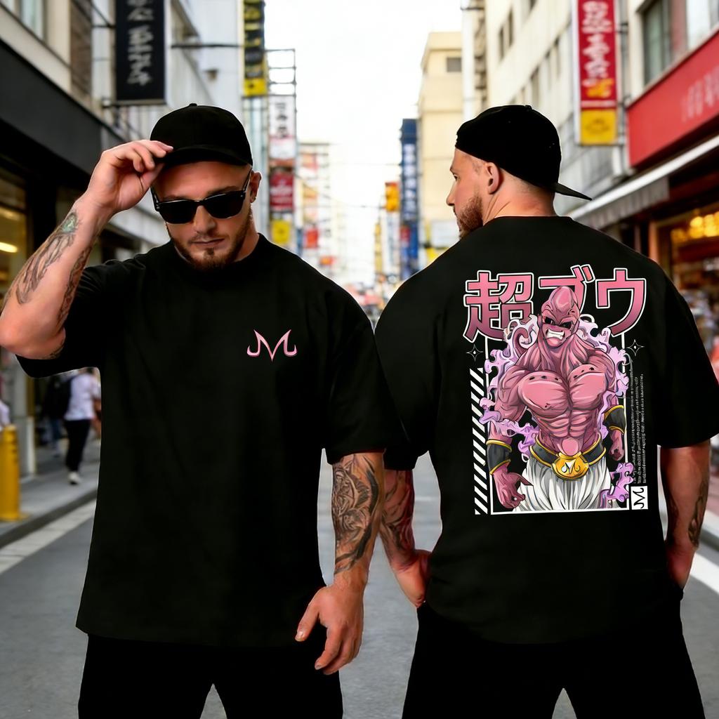 Black Plus Size Summer Tshirt Dragon Ball Anime Print Men Women Casual Parent Child Top Harajuku Style Y2K Street Fashion