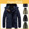 Winter Mens Warm Thick Fur Lined Hooded Jacket Zipper Bomber Military Coat Parka