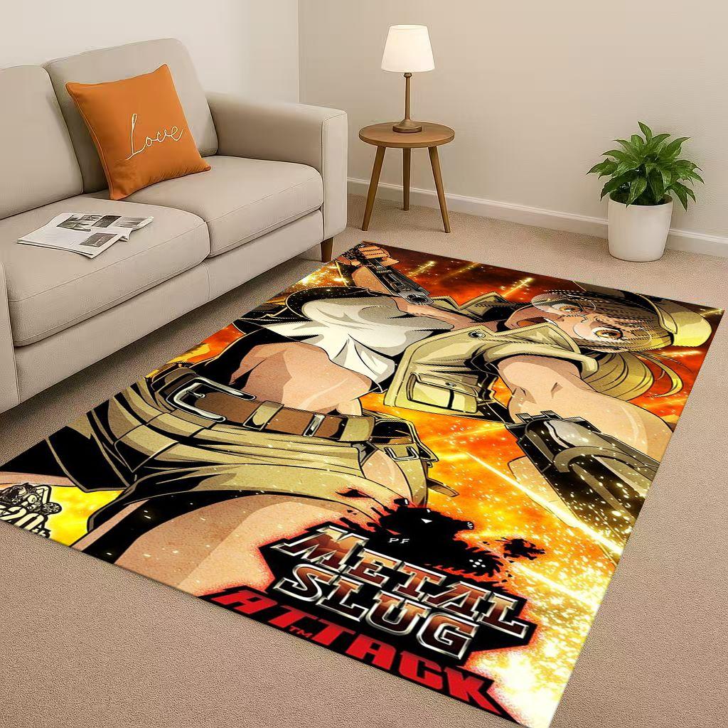 3D Classic Game Metal Slug Pixel Style Living Room Non Slip Area Rug Soft Carpet for Bedroom Playroom Sofa,Home Decor Doormat
