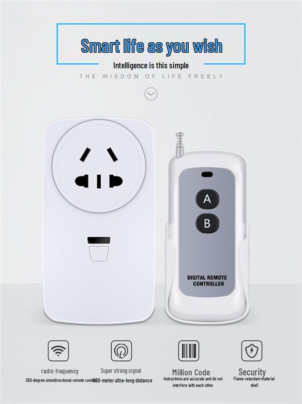 Wireless 220V Remote Control 3-Pin Socket