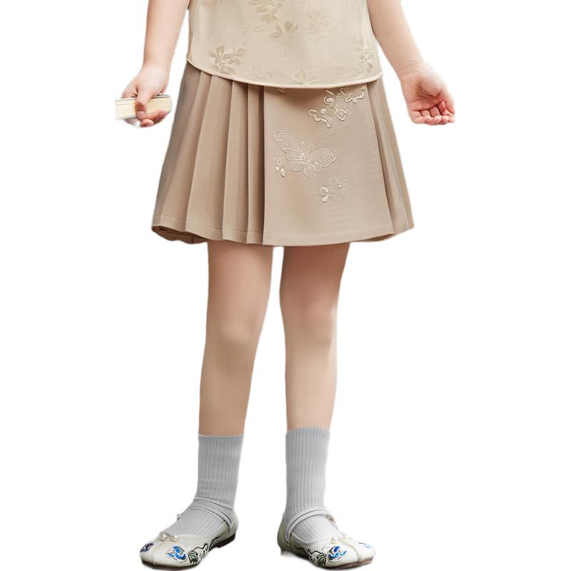YEEHOO Girls  New Chinese Style Pleated Skirt 130