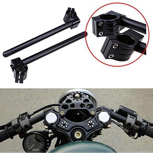 Szmsmy 31/33/35/37/39/41mm Fork Clip-On Handlebars with CNC Riser, Regular Handlebars (31, Black)