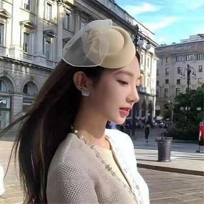 Tulle Floral Hair Clip Fascinator Hat For Masquerades Party Wedding Event And Daily Elegant Clip On Hat for Photography