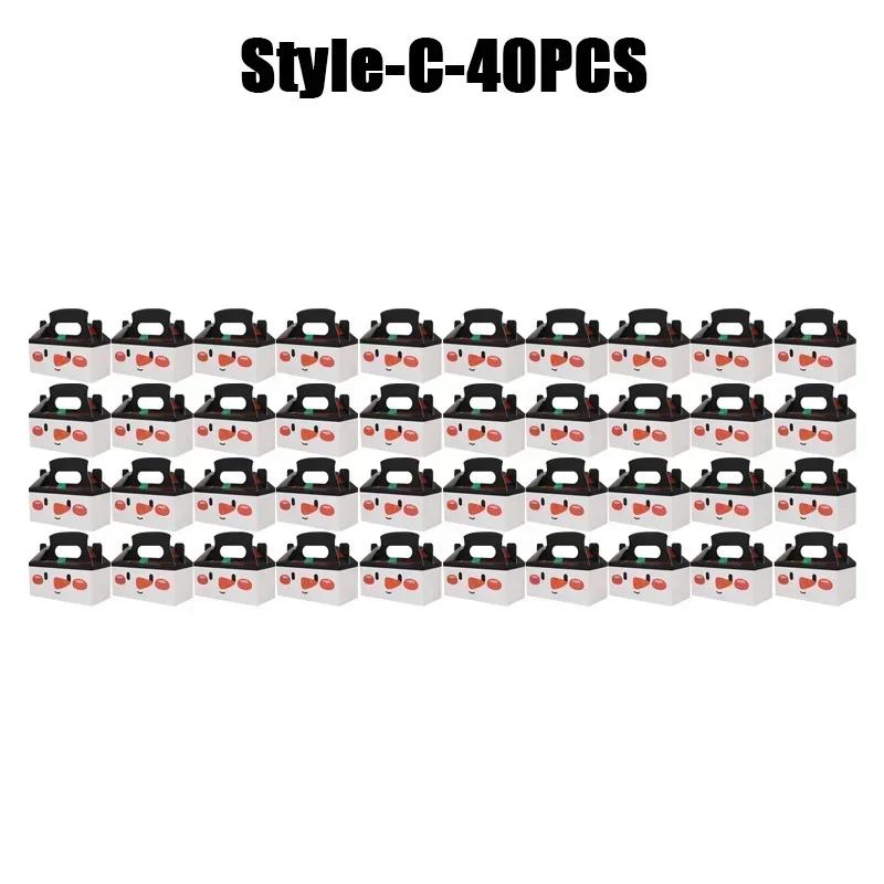 Weihnachtsgeschenkbox Quadratische Süßigkeitenboxen mit Griff Kekskuchen Gebäckboxen Leckerli-Verpackungsbox Party-Geschenkboxen Partyzubehör