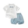 Baby Boy's First Birthday Formal Outfit – Short-Sleeve Shirt & Shorts Set