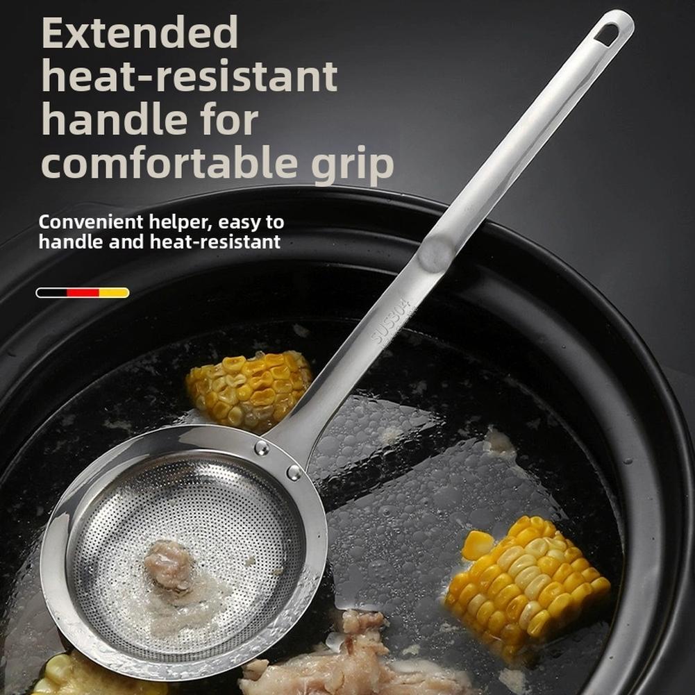 Stainless Steel Fine Mesh Spoon for Skimming Oil from Hot Broths Straining Tea Leaves and Sifting Flour Sugar In Baking
