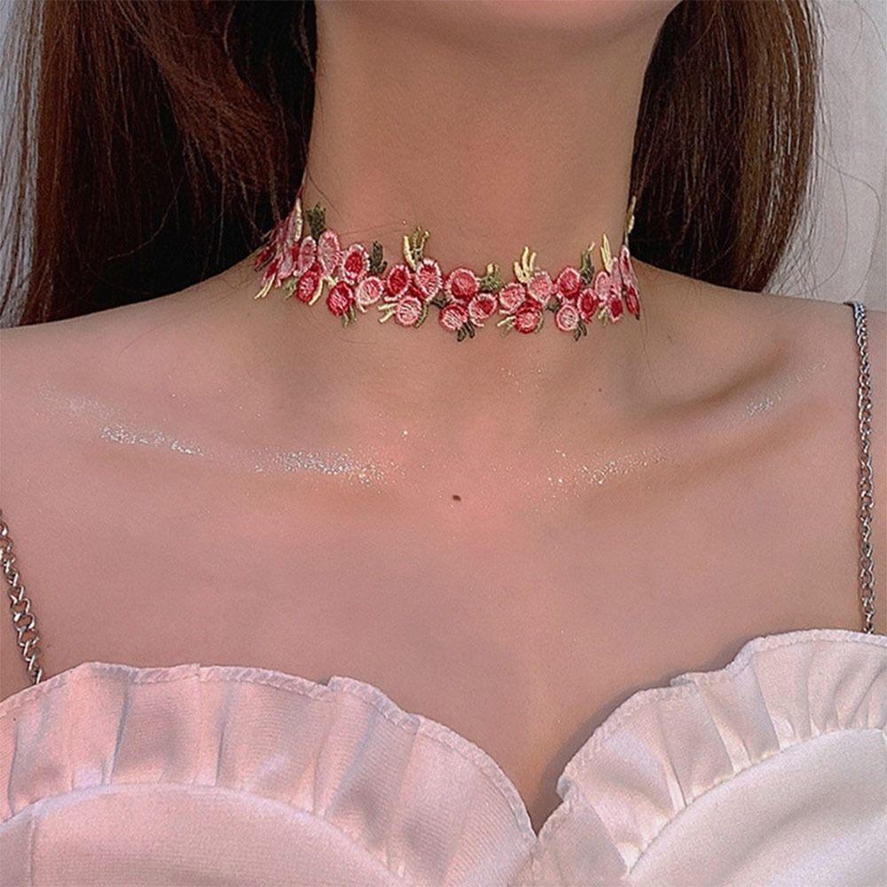 Decorative Flower Choker Lace Beach Party Necklace Creative Gift Jewelry Accessories