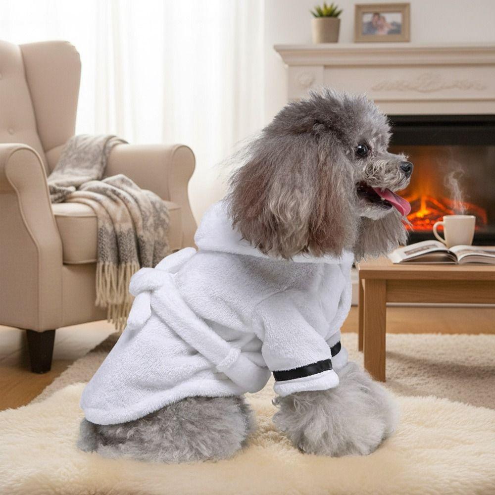 Quick-drying Dog Bathrobe Soft Puppy Robe Cute Pet Pajamas  for Small Large Dog