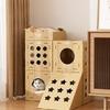 Corrugated Cardboard Cat Climbing Villa Multifunctional Scratching Board Wear-resistant Cat Tower Lightweight Large Game House