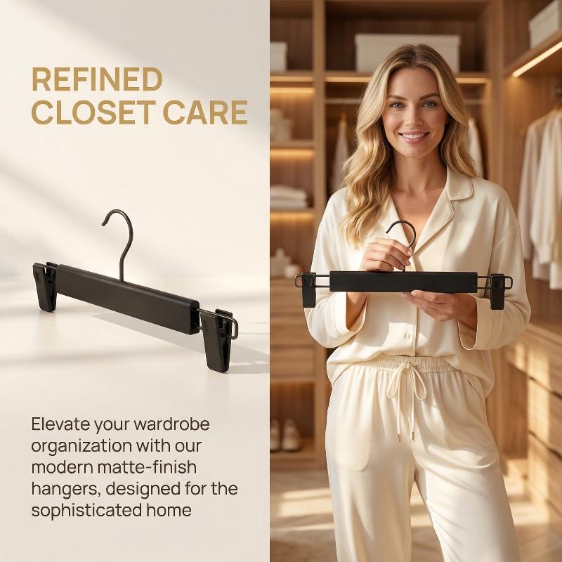 5/10Pcs Clothes Pants Hangers, Space-Saving Skirt Holders, Adjustable Clips, Trouser Hangers, Clothes Coat Garment Jeans Hangers