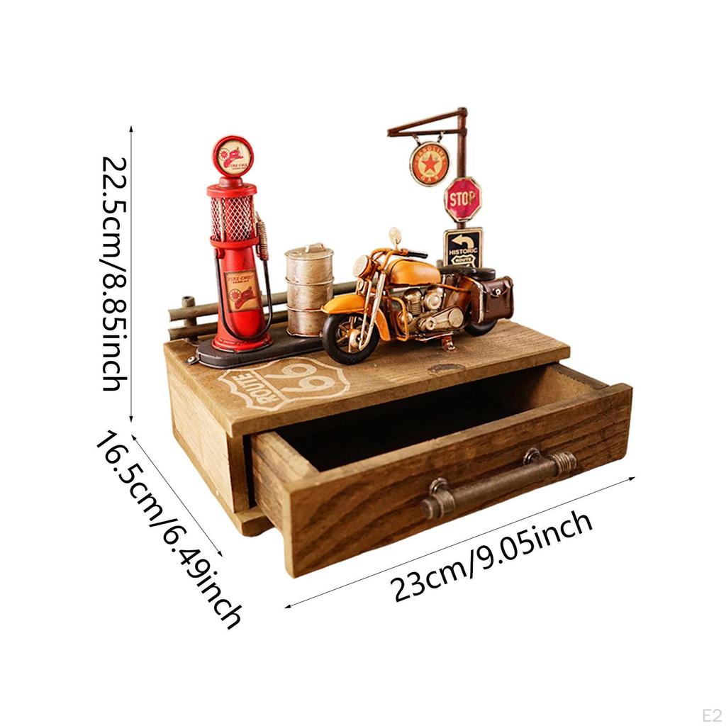 Vanity Storage Box Organization Makeup Farmhouse Wood Desk Organizer Drawer