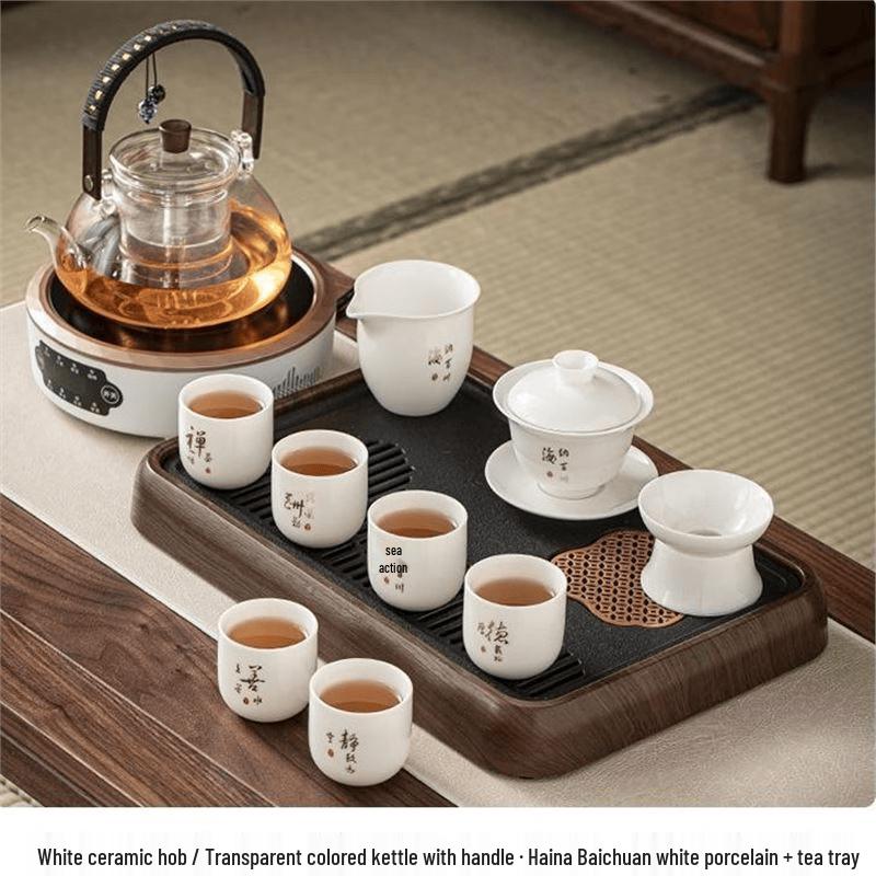 Chaxun Haina White Electric Ceramic Stove Tea Set