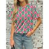 Summer Casual Trend 3D Printed Loose Fashion Fitting Pullover Women's T-shirt