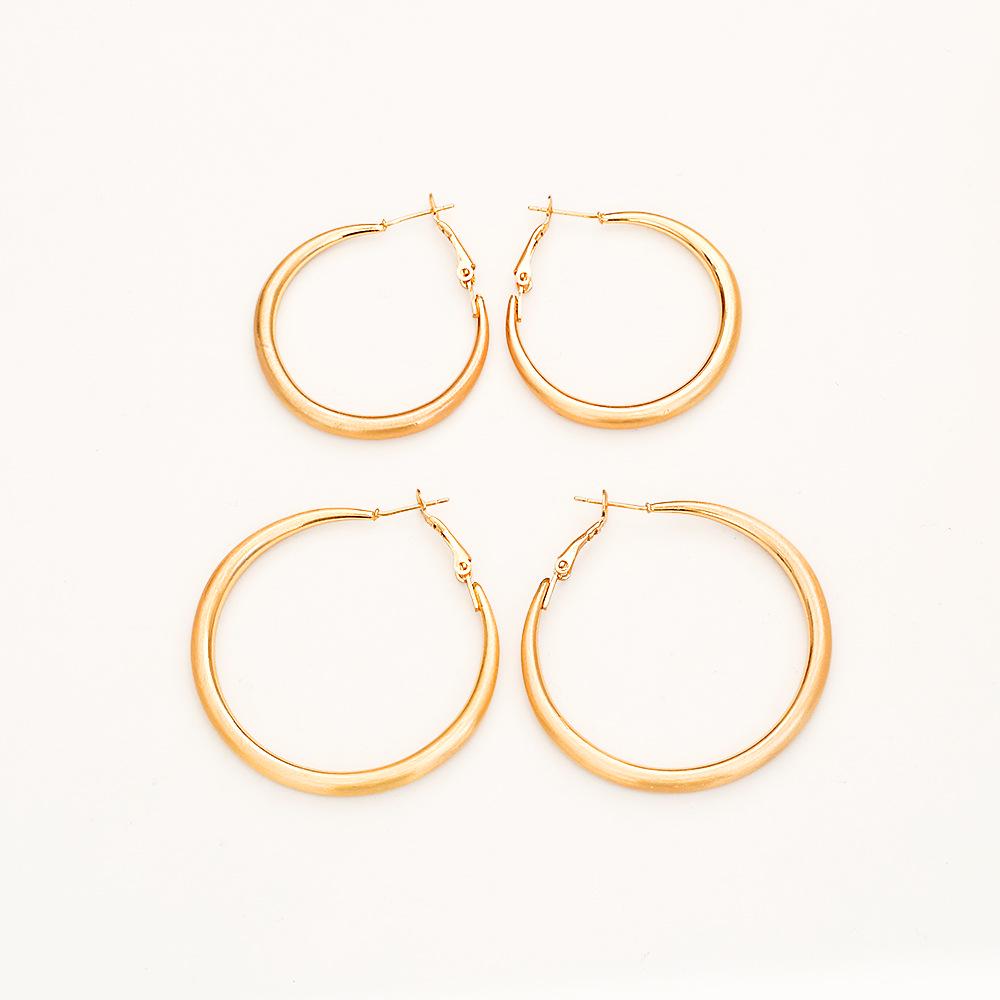Trendy European & American Matte Gold Earrings: Sleek, Fashionable, High-End Style with a Modern Edge