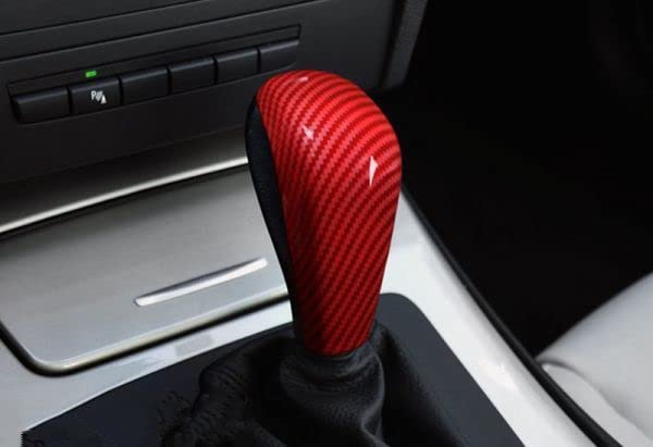 Shift Knob Decorative Frame Cover Accessories for BMW and E89 Red Carbon Lever/Shift E90, E92, E93, E60, Z4, (A-Type, Fiber)