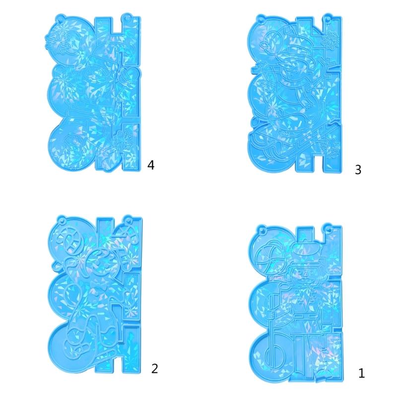 DIY Holographic Silicone Molds Christmas Pendant Mold DIY Crafts Moulds Hand-Making Craft Supplies Suitable for Pendant