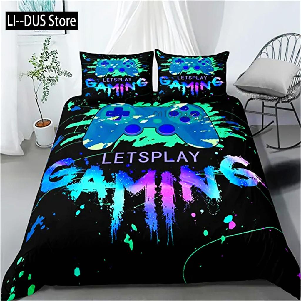 Game Handle Duvet Cover For Boys Video Games Comforter Cover Bed For Teen Boys Bedroom Decoration Gamepad Controller Quilt Cover