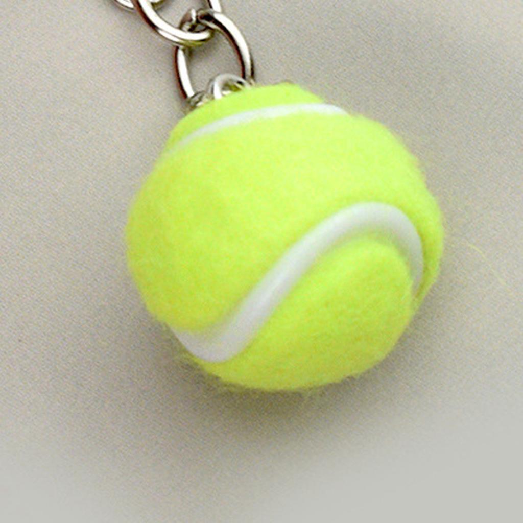 Realistic Tennis Keychain Accessory For Sports Fan Lightweight Portable Design Alloy Materials Keyring Creative Gift