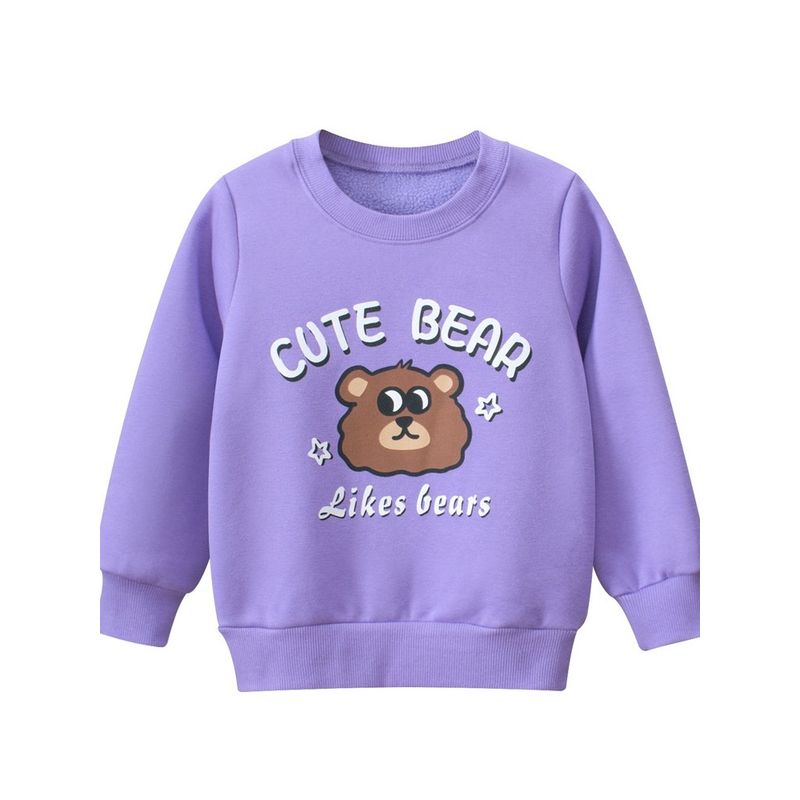 27home Children's Clothing Autumn and Winter Kids Sweatshirt Fleece Clothes Girl Pullover Women's Baby plus Velvet Bear Tops