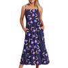Kvinners Lang Strand Casual Elegant Spaghettistropp Maxi Kjole Blomstret Diskret Flytende Bohemsk Kjole
