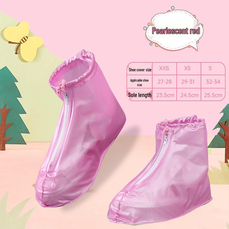 

Kids Waterproof Non-slip Disposable Rain Shoe Covers for Outdoor Travel XL [Fits Size 32-34] Children s