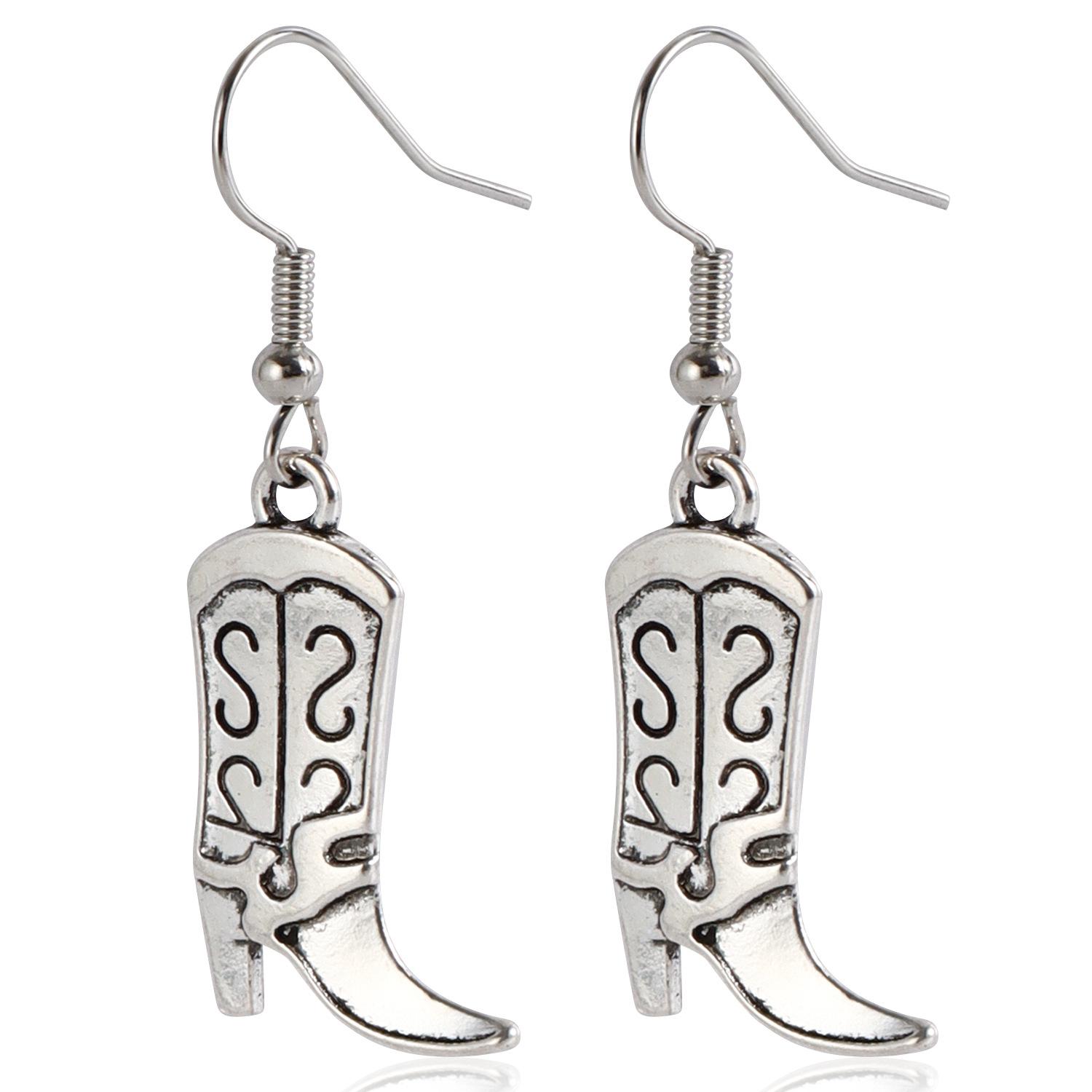 

Аксессуары, Панк Западные ковбойские сапоги, Серьги с кисточками в виде головы быка, Винтажные серьги с кактусами, Женские