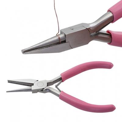 5 Inch Pink Mini Concave and Round Nose Pliers for Jewelry Making / DIY Hobby Projects, Round Concave Wire Wrap Pliers