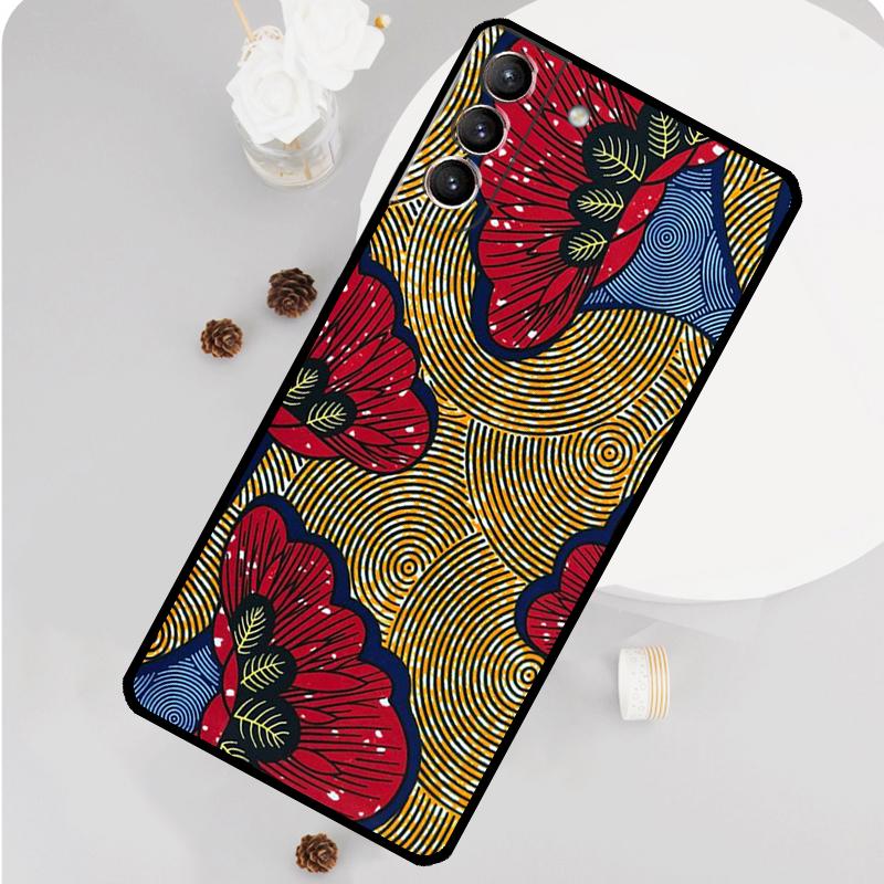 

African Wax Print Design Phone Case For Samsung Galaxy S24 S26 Ultra S20 S21 S22 S23 S25 Plus S10 S25 FE Funda Cover Galaxy S25 FE