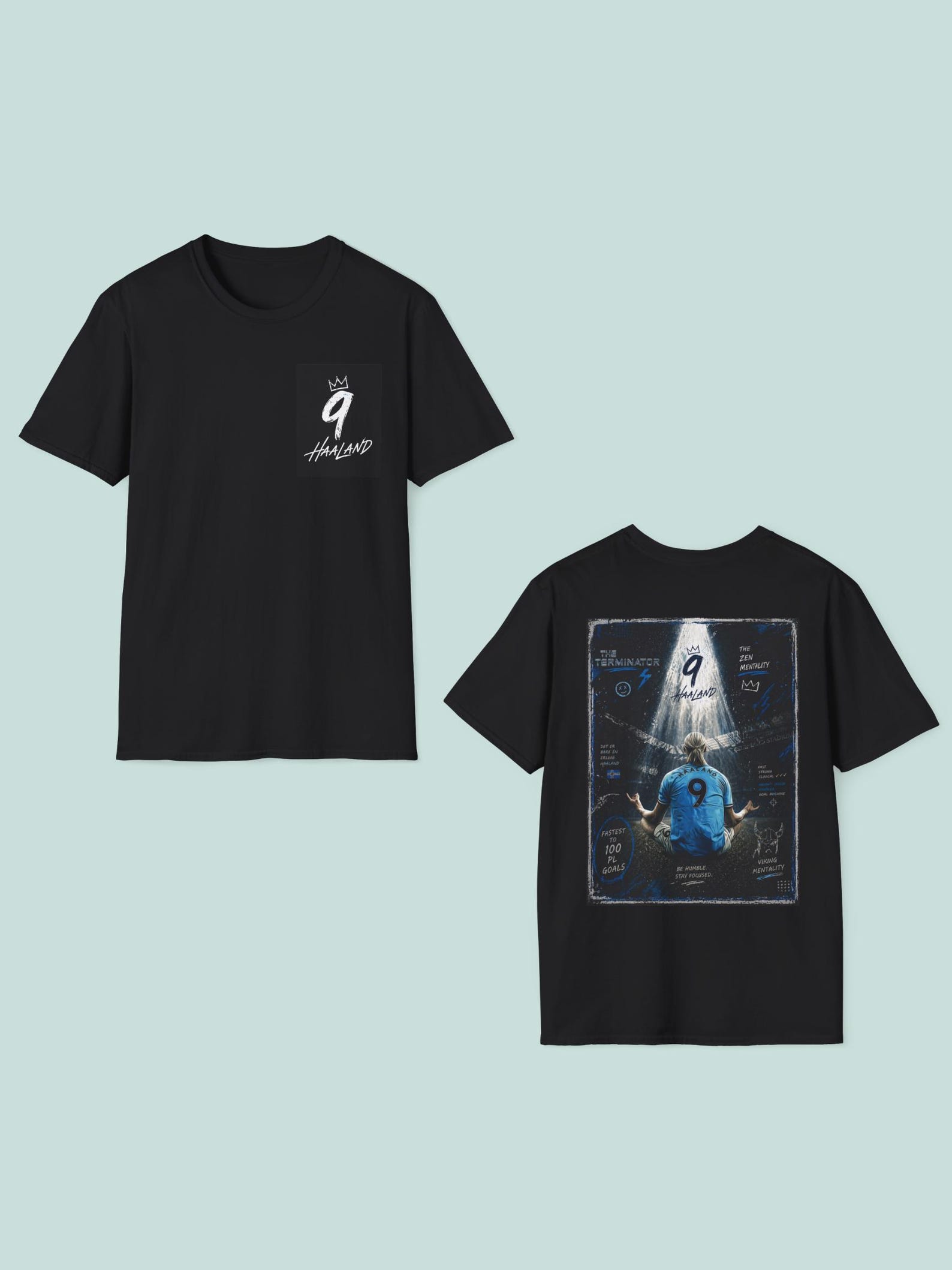 Haaland 9 Man City Zen Football Graphic Shirt | Football Manchester City Graphic Tee 3XL