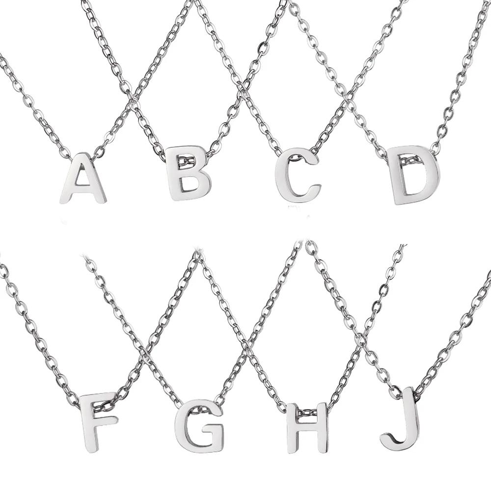 

Teamer Heart Initial Necklace Women Stainless Steel Gold Color Choker A-Z English Letter Alphabet Jewelry Mother s Day Gift A&45-50cm