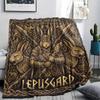 Viking retro animals Print Flannel Blanket,High quality Comfortable for All Seasons,Home Decor,Warmth and Comfort,Perfect for Christmas Gifts