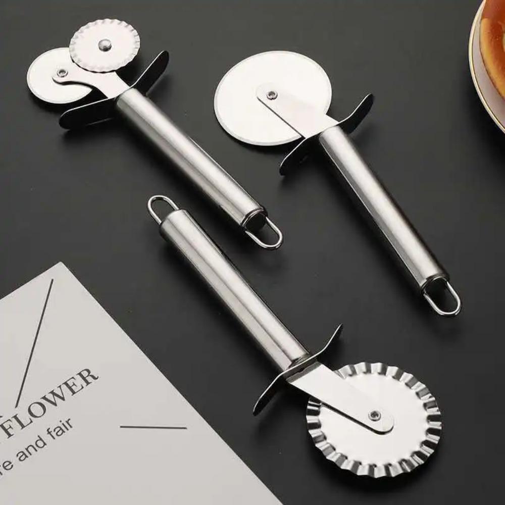 Pizza Roller Cutter Stainless Steel Pizza Knife Shovel Cake Crepes Multifunction Round Wave Cutter Wheels Hob Pizza Baking Tools