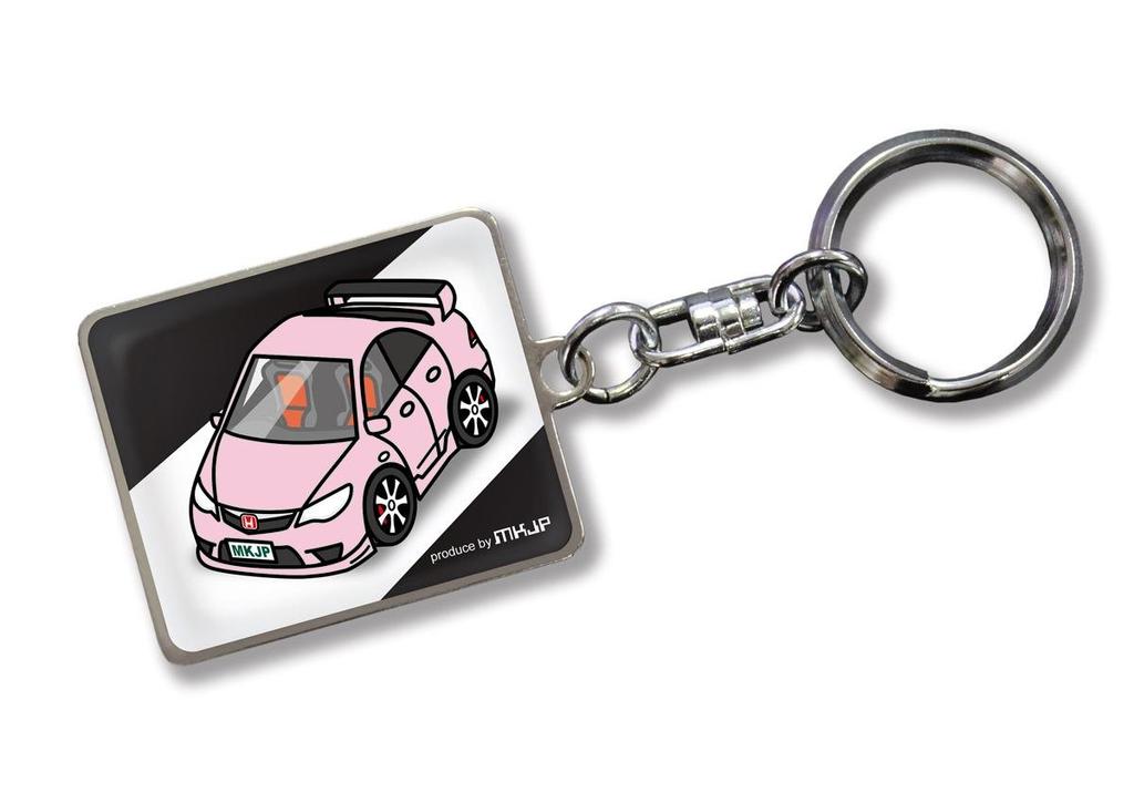 Custom Keychain Honda Civic Type R FD2 Black Car Pink [MKJP] Base Color