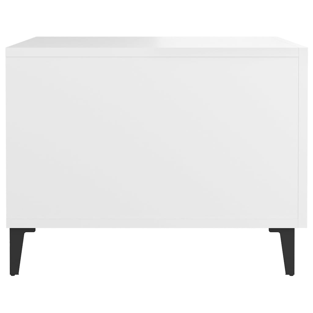  Coffee Table with Metal Legs, White, 50x50x40 Cm