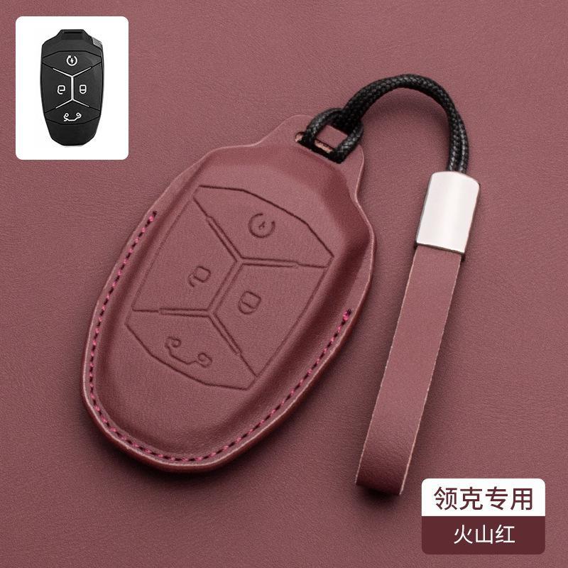For Lynk & Co 08 01 02 03 05 06 09 Car Key Case Nappa Leather Remote Keychain Shell Protective Cover Key Protector Accessories