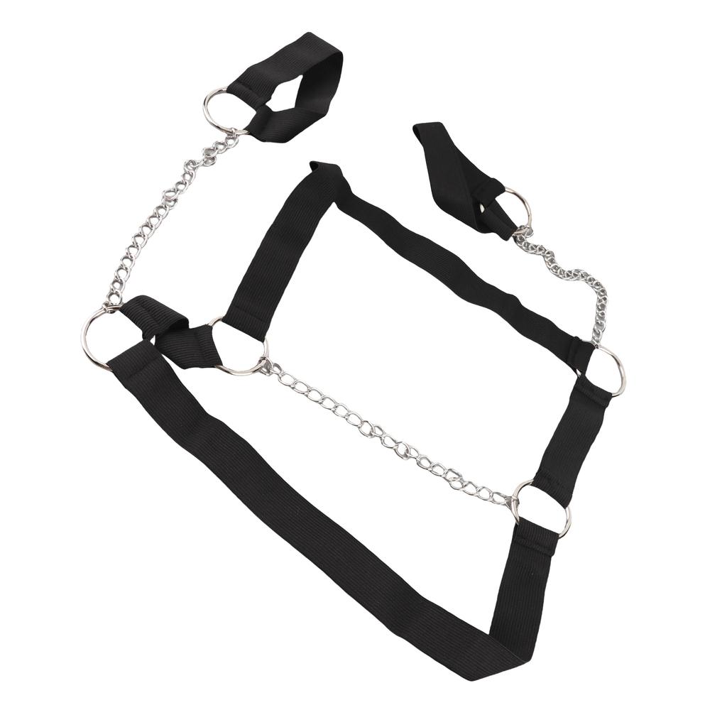 Men Chest Harness Black Punk Style Adjustable Tightness PU Metal Chain Men Top Chest Suspender for Cosplay Party