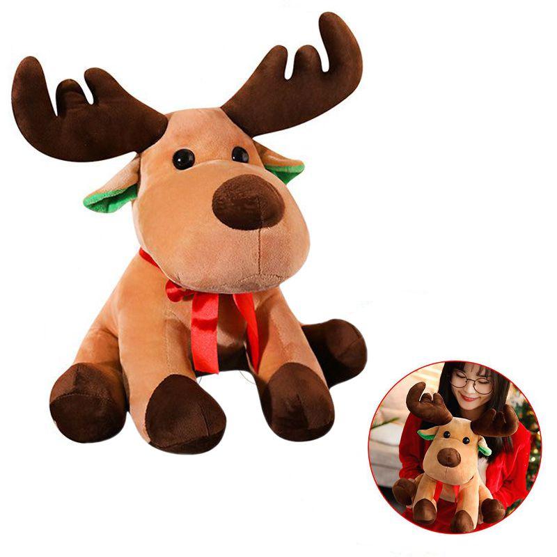 Adorable Christmas Elk Plush Toy Soft And Cuddly Deer Plushie Doll For Festive Decor