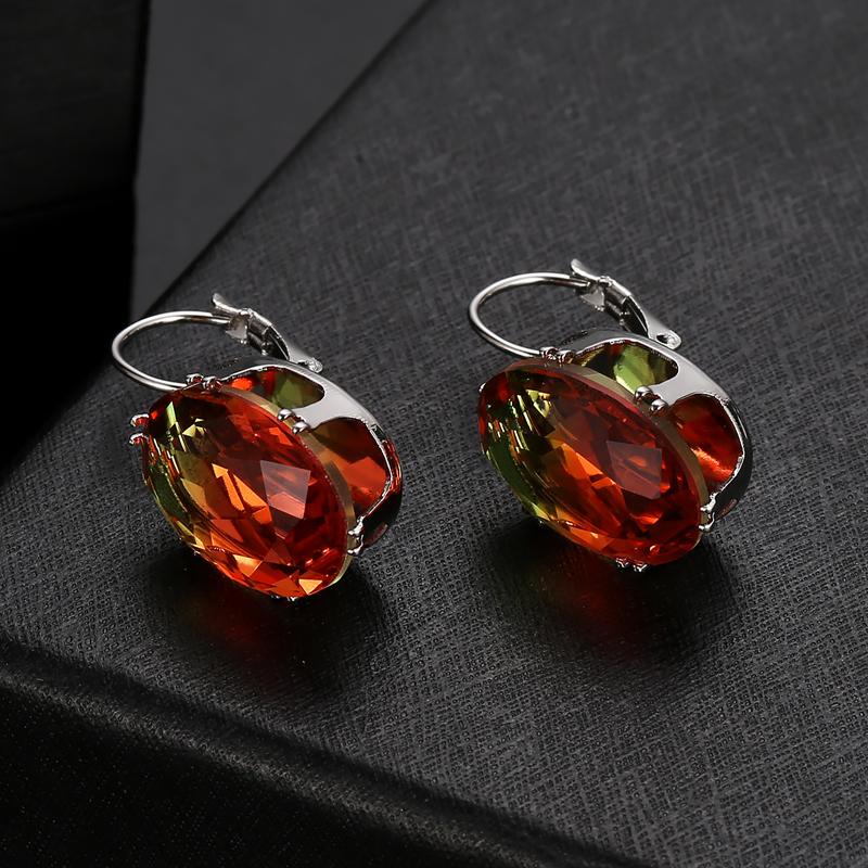 WWJ Unique Mix Color Cubic Zirconia Drop Earrings Gradient Ear Stud