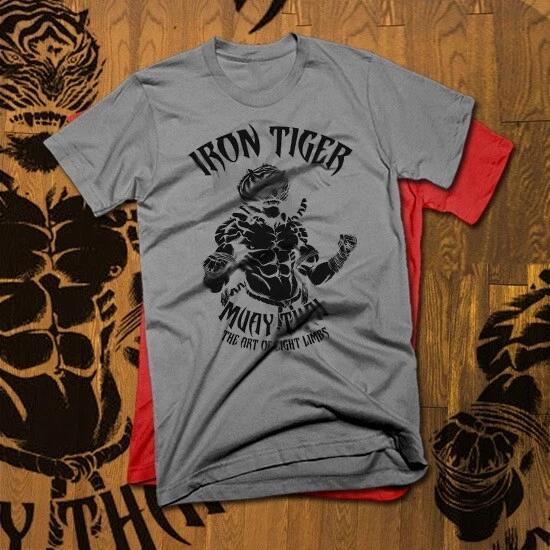 Muay Thai T-Shirt Thai Boxing Sak Yant Kickboxer Full Contact Martial Iron Tiger S