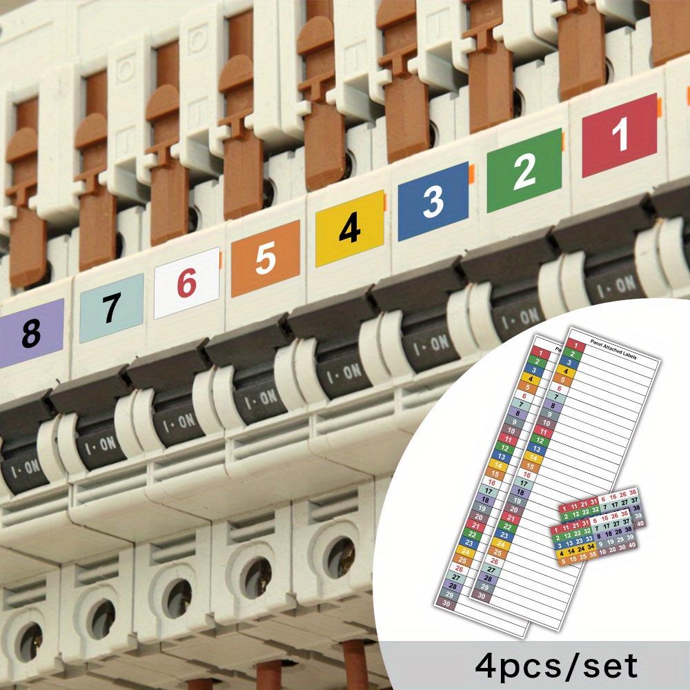 Sticker set with circuit breaker labels - writable stickers for electrical panels, distribution boxes, and electrical screens.