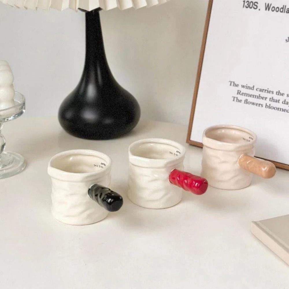 With Handle Ceramic Milk Jug Heat-resistant Coffee Extraction Cup Exquisite Small Milk Jar  Spice