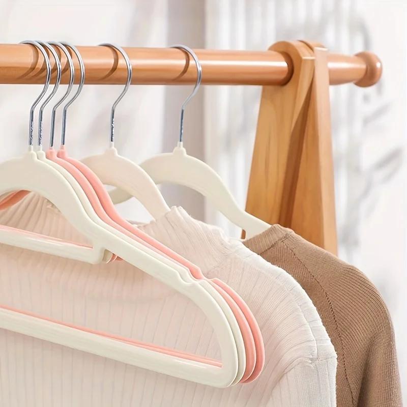10 Pieces of Anti Slip Hangers High-end Velvet, Space Saving Wardrobe Organizer for Organizing Special Household Hanging Clothes