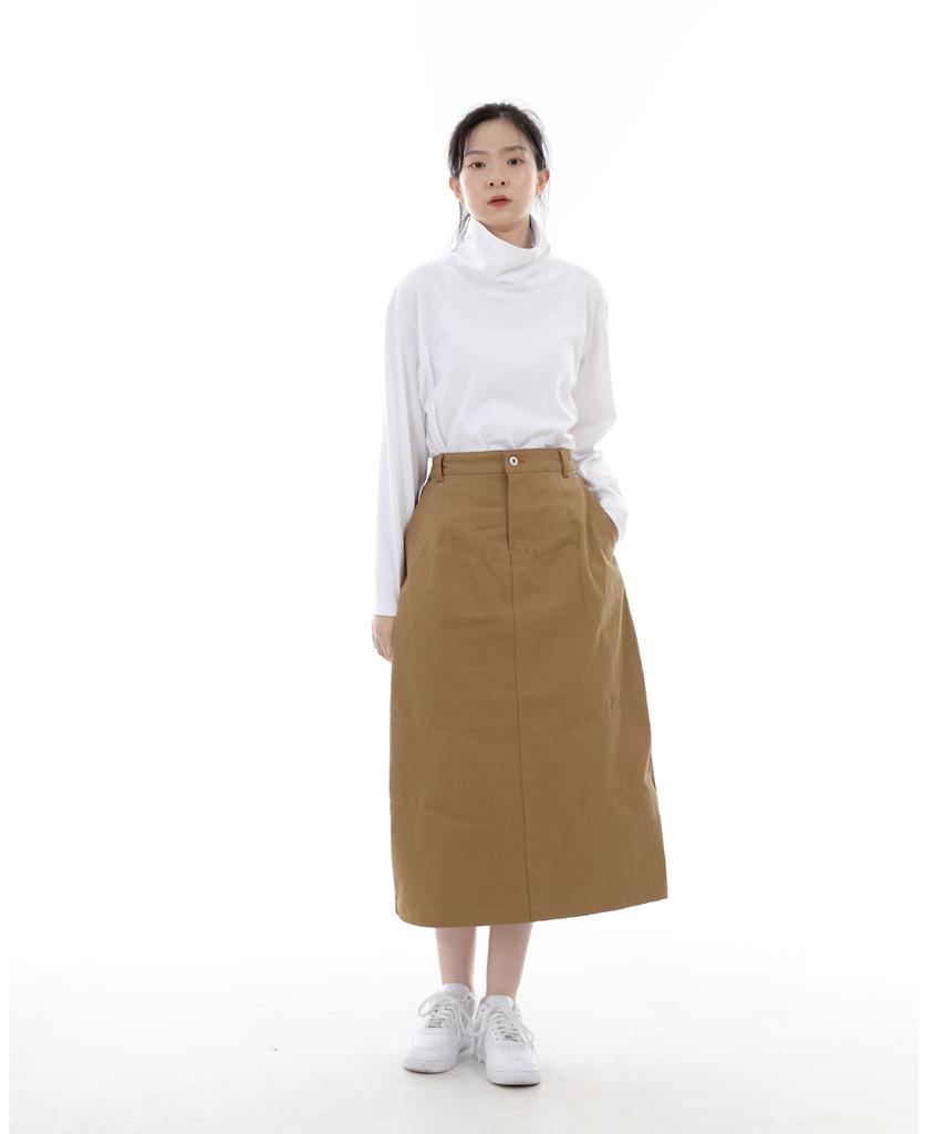 Seinteukeulu Wide Dome Half Band Long Skirt Wdh-1303 Camel