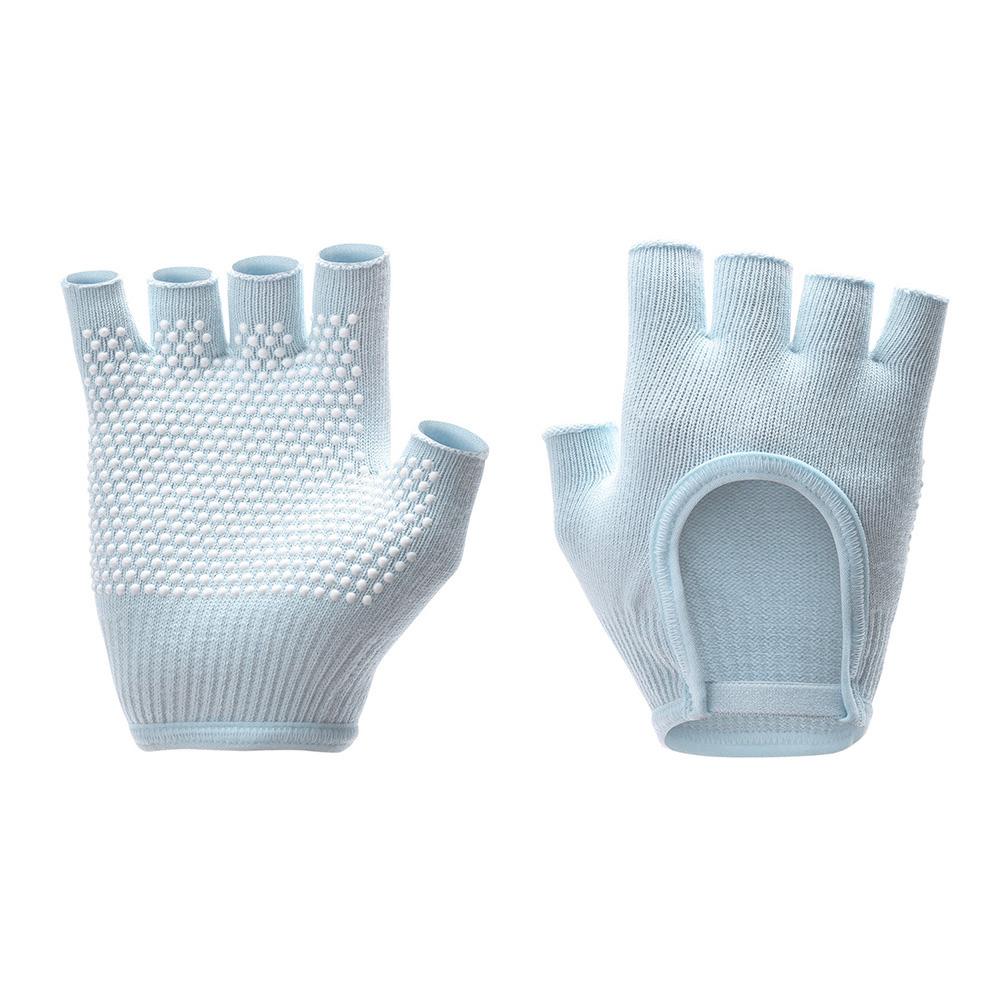 1 pereche de mănuși de yoga pentru femei, cu jumătate de deget, cu spatele gol, anti-alunecare, respirabile, fitness, ciclism, pilates, din bumbac