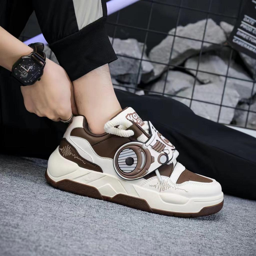 Spring new men's shoes color matching bread shoes student versatile sports board shoes comfortable casual platform heightening shoes