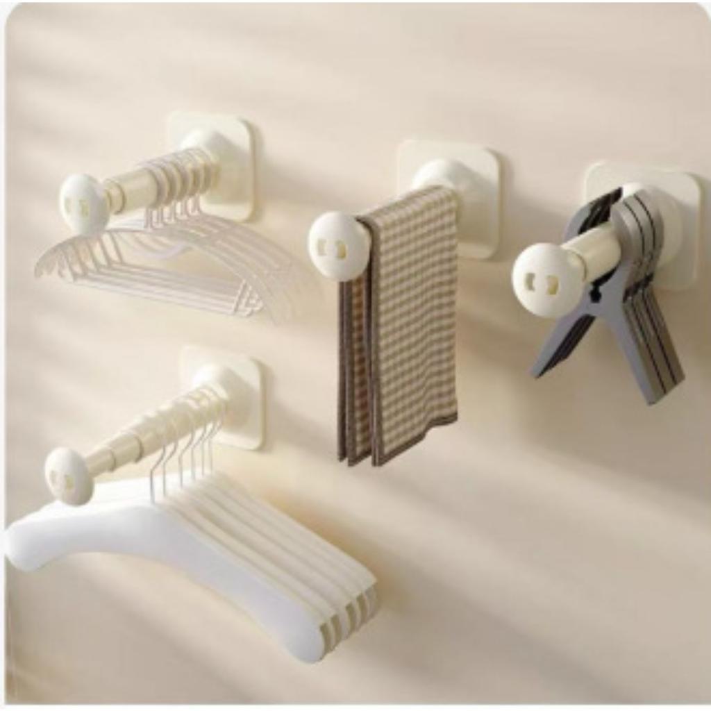 Two Commercial Clothes Hanger Storage Racks, Adjustable Length, No Need for Punching, Solid Material, Simple Style, Saving Space. Household Hangers